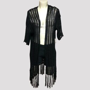 NWT Dex Black Crochet Loose Knit Cover Up